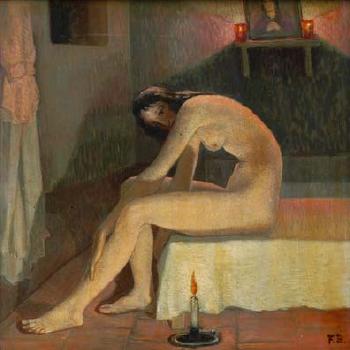 Desnuda con palmatoria by 
																	Arturo Elizondo