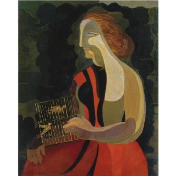 Woman With Birds by 
																	Alexandra Exter