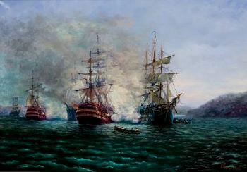 Naval battle by 
																	Giorgos Karagiorghis