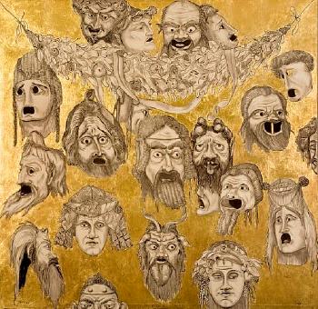 Masks of ancient Greek tragedies by 
																	Thomas Eiffert