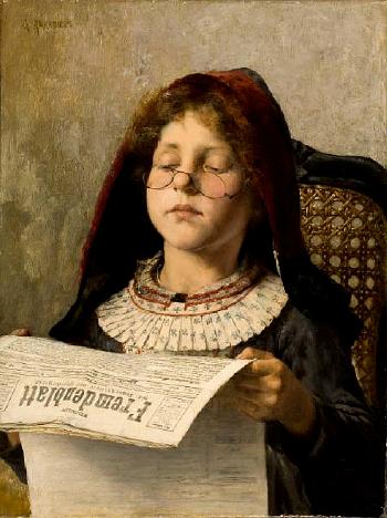 Girl reading by 
																	Georg Jakobides