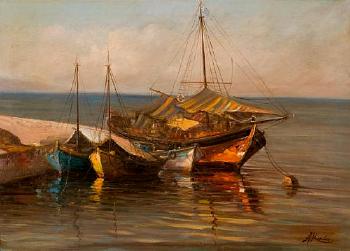 Fishing boats by 
																	Antonis Kanas