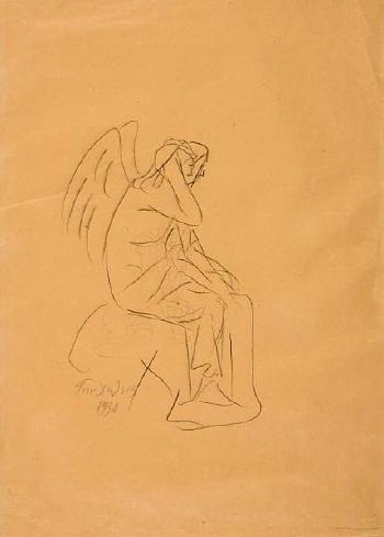 Seated angel by 
																	Giannoulis Halepas