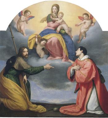 Madonna con Bambino e i Santi Jacopo e Stefano by 
																	Ottavio Vannini