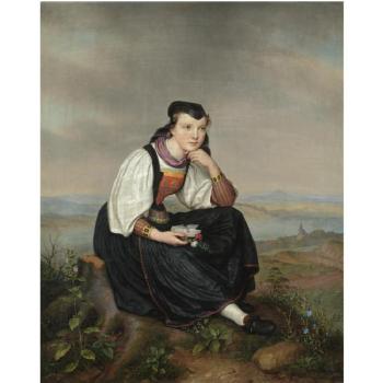 Hessisches Mädchen (Girl From Hessen In Traditional Dress) by 
																	August von der Embde