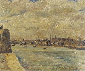 Harbour view by 
																	Ronald Ossory Dunlop