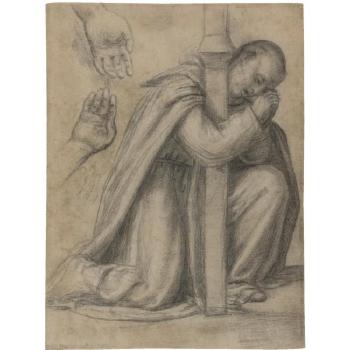 Study Of A Dominican Kneeling In Prayer At The Foot Of A Cross, And Separate Studies Of Hands by 
																	Fra Paolo Paolino