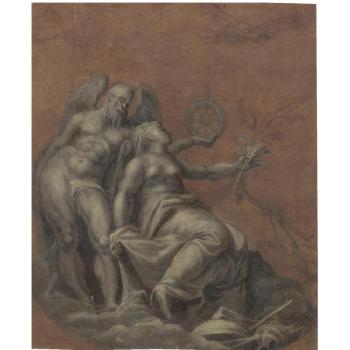 Allegorical Figures Of Time, Peace And Fame by 
																	Giambattista Zelotti Farinati