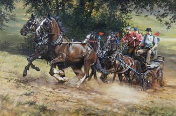Carriage racing by 
																	Judi Kent Pyrah