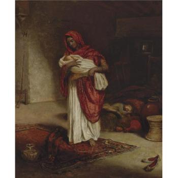 Indian ayah with sleeping children by 
																	Emma W Fullerton