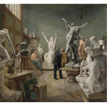 The sculptor's studio by 
																	Philippe Parrot-Lecomte
