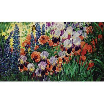 Flower Garden, Irises And Poppies by 
																	Rutherford Boyd