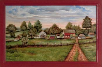 Old Snyder Farm and Bertolet Log Cabin by 
																	Franklin Eshelman