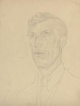 Man with a quiff. Figural studies by 
																	Stanley Spencer