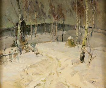 Winter landscape with birches by 
																	Stepan Nechai