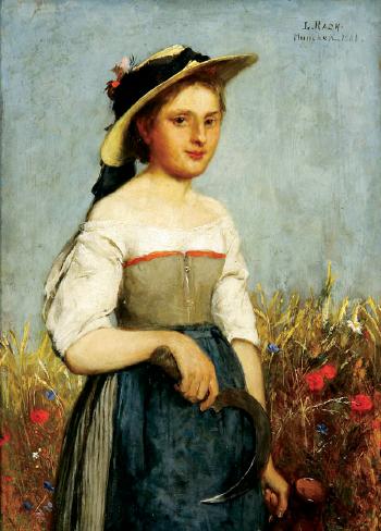 Portrait of Bavarian farmers-husband and wife by 
																	Louis Rach