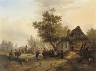 A village fair by 
																	Laurent Herman Redig