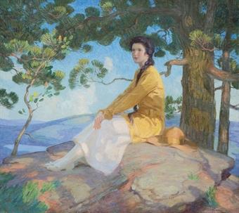 Seated Under the Pines by 
																	Norwood Hodge Macgilvary