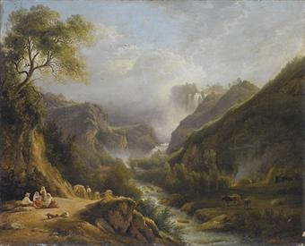 Veduta della cascata delle Marmore by 
																	Abraham Teerlink