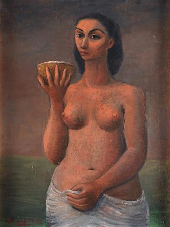 Mujer con coco by 
																	Emilio Rosenblueth