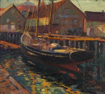 Rockport harbor scene by 
																	William P Teal