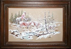 Winter scene cattle drive by 
																	William Zivic