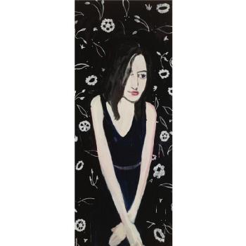 Long Haired Brunette With White Wallpaper by 
																	Chantal Joffe