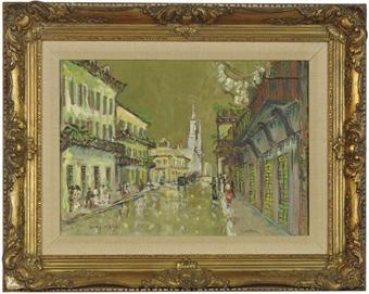 New Orleans street scene by 
																	George Orry-Kelly
