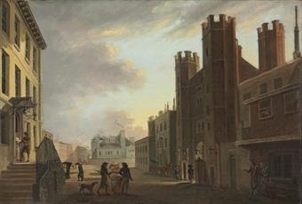 View of St James's Palace, London, Pall Mall beyond by 
																	Per Nordqvist