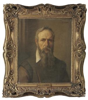 Self-portrait, half-length, in a brown doublet by 
																	Paul Jourdy