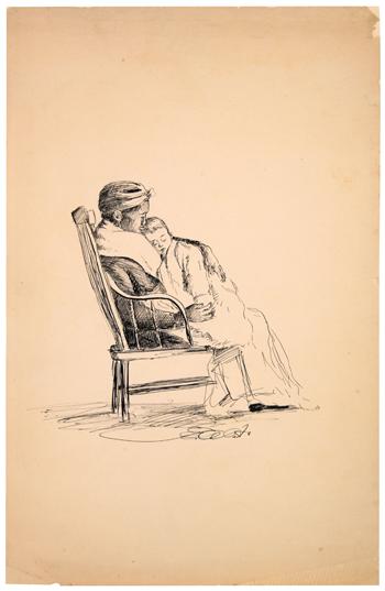 Servant and child by 
																	Edwin Augustus Harleston
