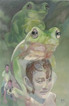 Boy with frog by 
																	 Cui Ai Ming