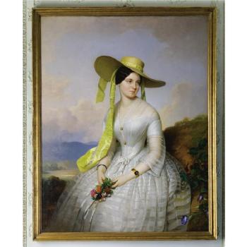 Portrait Of A Lady With A Hat by 
																	Anton Einsle