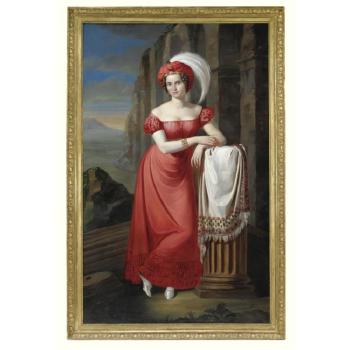 Portrait Of A Lady In A Red Dress by 
																	Pietro Luchini