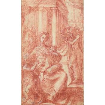 Vierge À L'enfant Avec Saint Jean-Baptiste Et Saint Jérôme by 
																	 Parmigianino