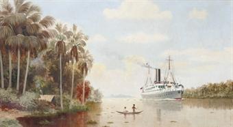 The steamship Hildebrand on the 1000 mile passage up the Amazon to Manaus by 
																	D W E Gutman