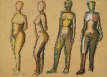 Vier weibliche Akte, stehend by 
																	Hans Reimar Venske