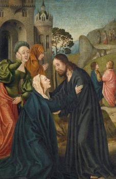Christ taking leave of Mary by 
																	 Northern Rhine School