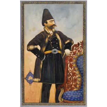 A Portrait Of Nasr Al-din Shah Qajar (R. 1848-96) by 
																	Mubarak Ibn Mahmud