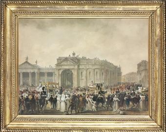 King George IV at College Green, Dublin by 
																	William Turner de Londe