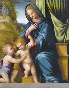 Madonna con Bambino e San Giovannino by 
																	 Maestro della Lamentazione of Scandicci