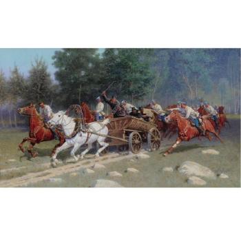 Cavalry On The Attack by 
																	Ivan Pryanishnikov