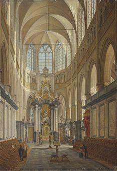 The choir of the Saint Bavo Cathedral, Ghent by 
																	Angelus de Baets