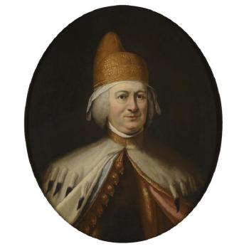Portrait Of Doge Paolo Renier (1710-1789), Half Length, Wearing A White Fur Cape by 
																	Lodovico Gallina