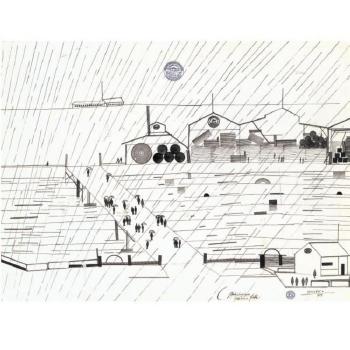 La pluie by 
																	Saul Steinberg