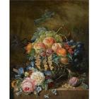 A still life with fruit and flowers by 
																	Adriana van Ravenswaay
