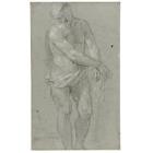 Study of a figure of Christ at the column. Study of a boy with a staff by 
																	 North German School