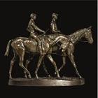 Chevaux de course et jockeys - Pair of mounted jockeys by 
																	Emmanuel Fremiet