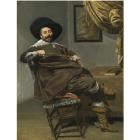 Portrait of Willem van Heythuysen, seated on a chair and holding a hunting crop by 
																	Frans Hals