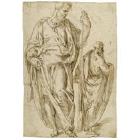 Two standing figures, one holding staff in his left hand by 
																	Aurelio Luini